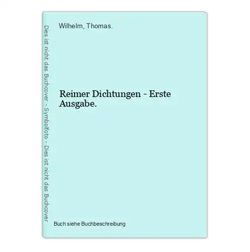 Reimer Dichtungen - Erste Ausgabe.