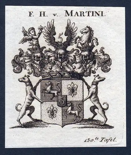 F.H. v. Martini - Martini Wappen Adel coat of arms Kupferstich  heraldry Heraldik