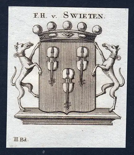 F.H. v. Swieten - Swieten Wappen Adel coat of arms Kupferstich  heraldry Heraldik