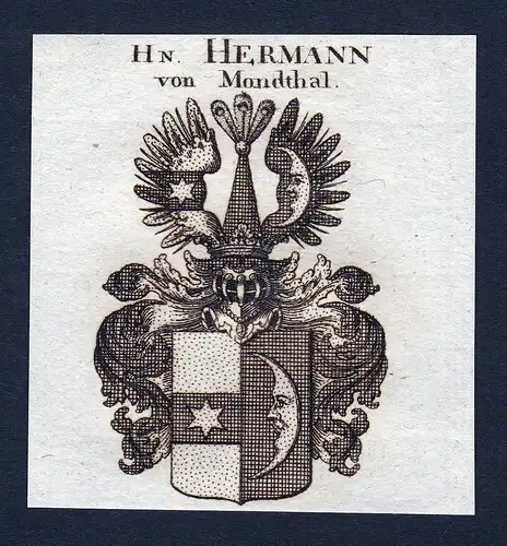 Hn. Hermann von Mondthal - Hermann Herrmann von Mondthal Wappen Adel coat of arms Kupferstich  heraldry Herald