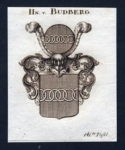 Hn. v. Budberg - Budberg Budberg-Bönninghausen Boenninghausen gen. Budberg Wappen Adel coat of arms Kupfersti