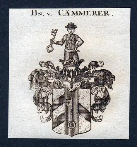 Hn. v. Cämmerer - Cämmerer Caemmerer Wappen Adel coat of arms Kupferstich  heraldry Heraldik