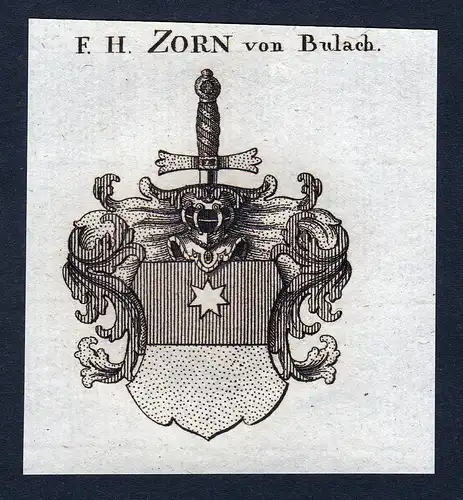 F.H. Zorn von Bulach - Zorn von Bulach Wappen Adel coat of arms Kupferstich  heraldry Heraldik