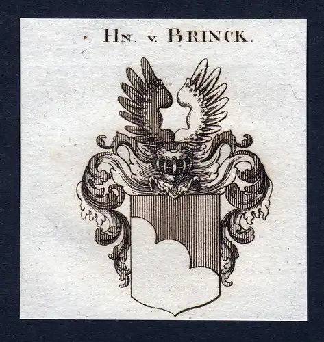 Hn. v. Brinck - Brinck Brink Wappen Adel coat of arms Kupferstich  heraldry Heraldik