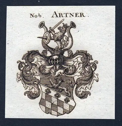 Nob. Artner - Artner Wappen Adel coat of arms Kupferstich  heraldry Heraldik