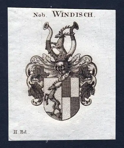 Nob. Windisch - Windisch Wappen Adel coat of arms Kupferstich  heraldry Heraldik