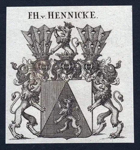 F.H. v. Hennicke - Hennicke Wappen Adel coat of arms heraldry Heraldik