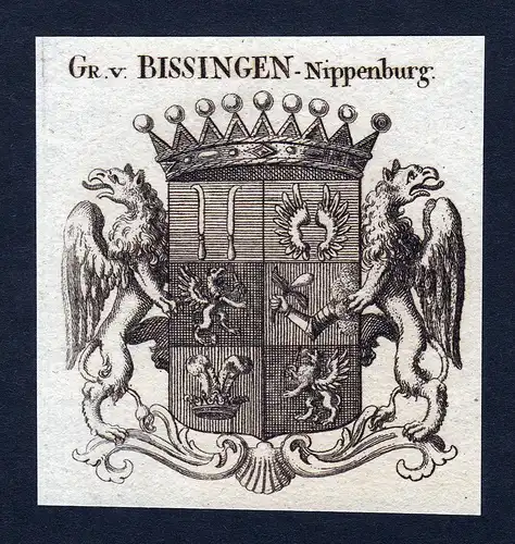 Gr. v. Bissingen-Nippenburg - Bissingen-Nippenburg Bissing Nippenburg Bissingen Wappen Adel coat of arms heral