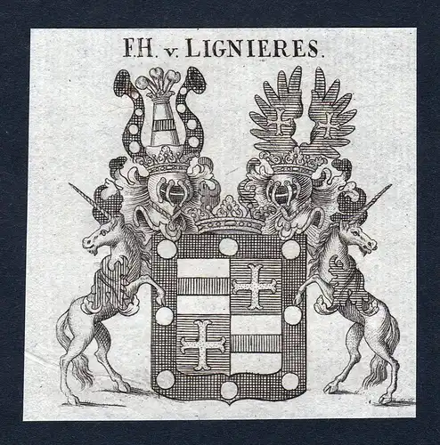 F.H. v. Lignieres - Lignieres Wappen Adel coat of arms heraldry Heraldik