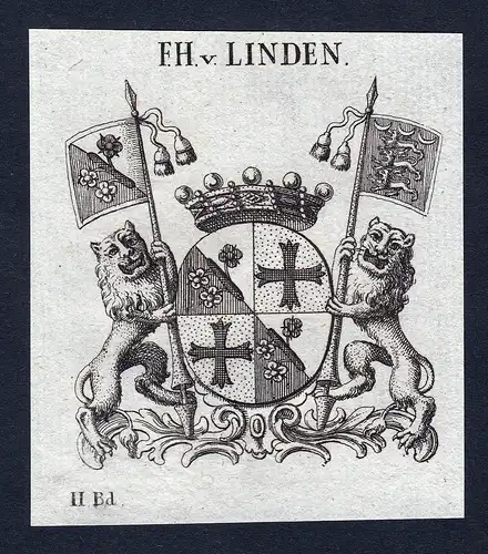 F.H. v. Linden - Linden Wappen Adel coat of arms heraldry Heraldik