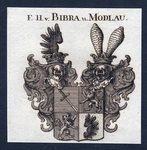 F.H. v. Bibra u. Modlau - Bibran-Modlau Bribra Modlau Wappen Adel coat of arms heraldry Heraldik