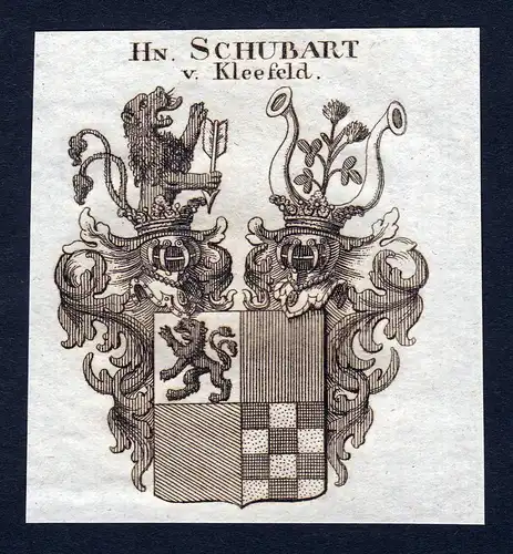Hn. Schubart v. Kleefeld - Schubart Kleefeld Wappen Adel coat of arms heraldry Heraldik