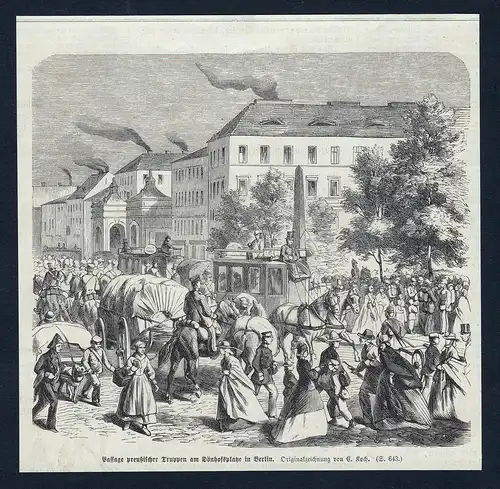 Passage preußischer Truppen am Dönhofsplatze in Berlin.