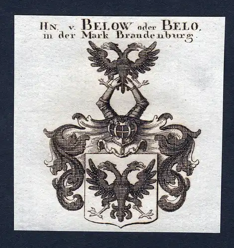 Hn. v. Below oder Belo, in der Mark Brandenburg - Below Belo Mark Brandenburg Wappen Adel coat of arms heraldr