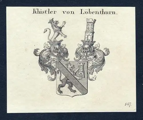 Khistler von Löbenthurn - Khistler von Löbenthurn Loebenthurn Wappen Adel coat of arms Kupferstich  heraldry