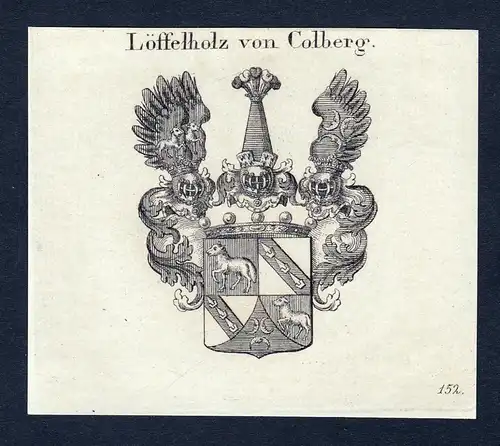 Löffelholz von Colberg - Löffelholz Loeffelholz von Kolberg Colberg Wappen Adel coat of arms Kupferstich  he