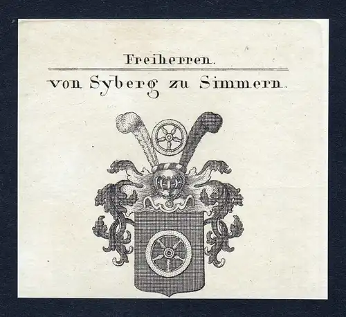 Von Syberg zu Simmern - Syberg Sieberg Sieberger Simmern Wappen Adel coat of arms Kupferstich  heraldry Herald