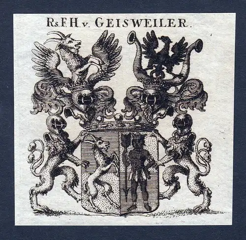 Rs. F. Hn. v. Geisweiler - Geisweiler Wappen Adel coat of arms heraldry Heraldik