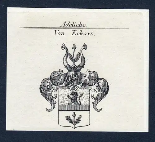 Von Eckart - Eckart Wappen Adel coat of arms Kupferstich  heraldry Heraldik