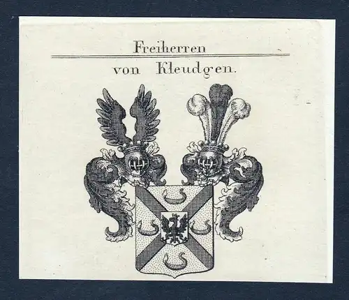 Von Kleudgen - Kleudgen Wappen Adel coat of arms Kupferstich  heraldry Heraldik