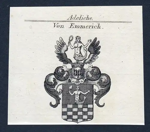 Von Emmerich - Emmerich Wappen Adel coat of arms Kupferstich  heraldry Heraldik