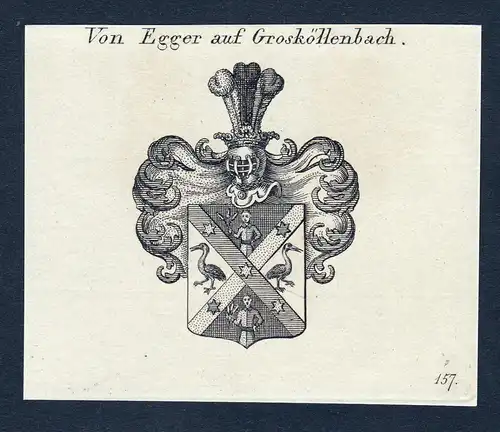 Von Egger auf Grosköllenbach - Egger Grosköllnbach Groskoellnbach Wappen Adel coat of arms Kupferstich  hera