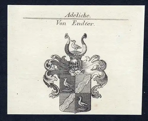 Von Endter - Endter Wappen Adel coat of arms Kupferstich  heraldry Heraldik