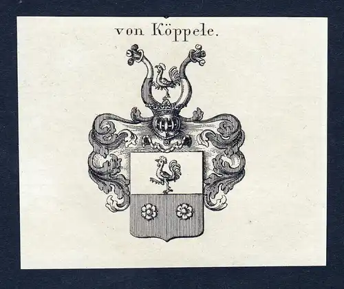 Von Köppele - Köppele Koeppele Wappen Adel coat of arms Kupferstich  heraldry Heraldik