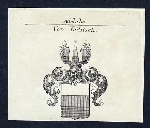 Von Feilitsch - Feilitzsch Wappen Adel coat of arms Kupferstich  heraldry Heraldik