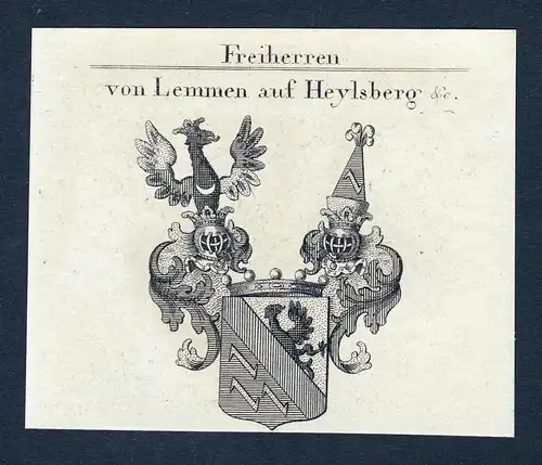 Von Lemmen auf Heylsberg - Lemmen auf Heylsberg Lemmen-Heylsberg Wappen Adel coat of arms Kupferstich  heraldr