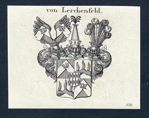 Von Lerchenfeld - Lerchenfeld Wappen Adel coat of arms Kupferstich  heraldry Heraldik