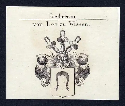 Von Loe zu Wissen - Loe Wissen Wappen Adel coat of arms Kupferstich  heraldry Heraldik