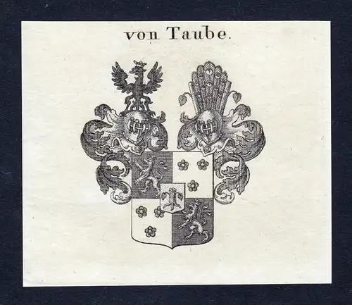Von Taube - Taube Wappen Adel coat of arms Kupferstich  heraldry Heraldik