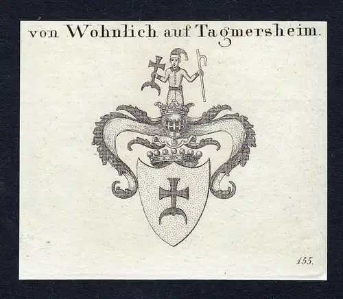 Von Wohnlich auf Tagmersheim - Wohnlich Tagmersheim Wappen Adel coat of arms Kupferstich  heraldry Heraldik