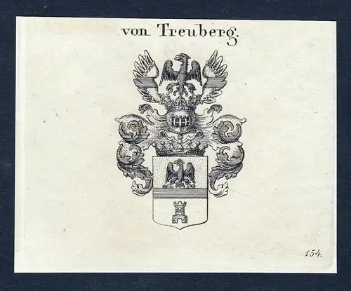 Von Treuberg - Treuberg Wappen Adel coat of arms Kupferstich  heraldry Heraldik