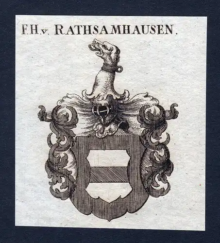 F. Hn. v. Rathsamhausen - Philipp Rathsamhausen Wappen Adel coat of arms heraldry Heraldik