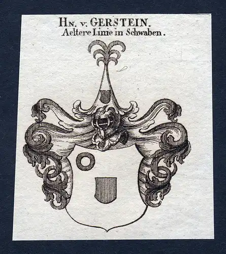 Hn. v. Gerstein - Gerstein Wappen Adel coat of arms heraldry Heraldik