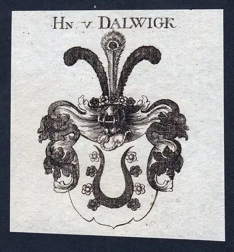 Hn v. Dalwigk - Dalwigk Dalwig Wappen Adel coat of arms Kupferstich  heraldry Heraldik