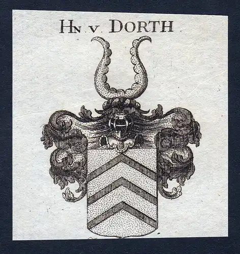 Hn v. Dorth - Dorth Wappen Adel coat of arms Kupferstich  heraldry Heraldik