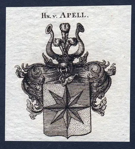 Hn. v. Apell - Apell Wappen Adel coat of arms heraldry Heraldik