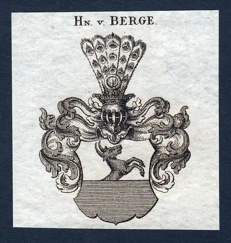 Hn. v. Berge - Berge Wappen Adel coat of arms heraldry Heraldik