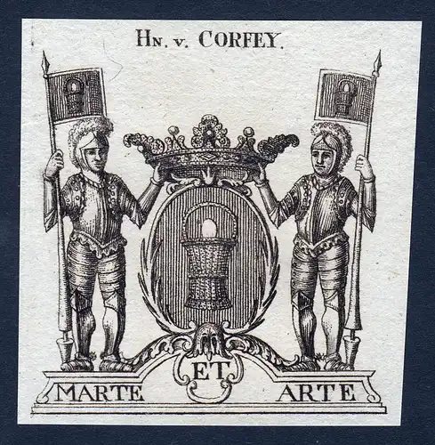 Hn. v. Corfey - Lambert Friedrich Corfey Wappen Adel coat of arms heraldry Heraldik