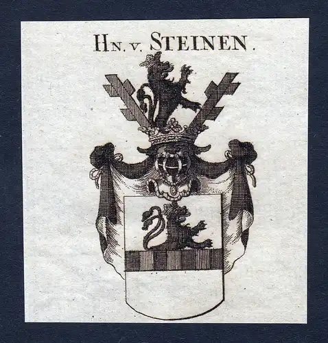 Hn v. Steinen - Steinen Wappen Adel coat of arms Kupferstich  heraldry Heraldik