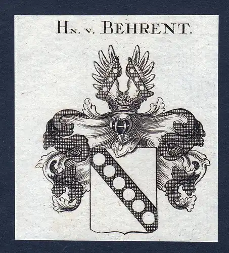 Hn. v. Behrent - Behrent Wappen Adel coat of arms heraldry Heraldik