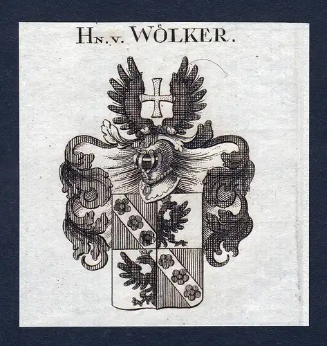 Hn. v. Wölker - Wölker Wölcker Wappen Adel coat of arms heraldry Heraldik