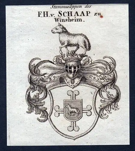 F. H. v. Schaap zu Winsheim - Schaap Winsheim Windsheim Wappen Adel coat of arms heraldry Heraldik