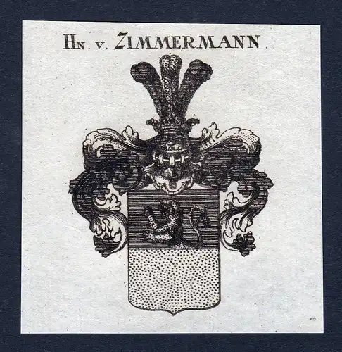 Hn. v. Zimmermann - Zimmermann Wappen Adel coat of arms heraldry Heraldik