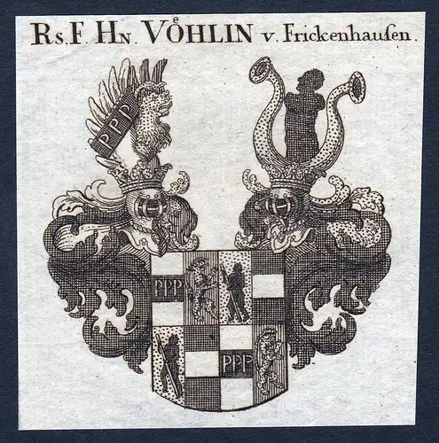 Rs. F. Hn. Vöhlin v. Frickenhausen - Vöhlin Frickenhausen Baden-Württemberg Wappen Adel coat of arms herald