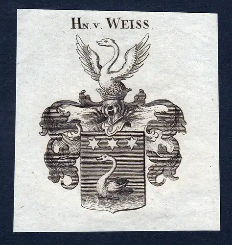 Hn. v. Weiss - Weiss Weiß Weis Wappen Adel coat of arms heraldry Heraldik