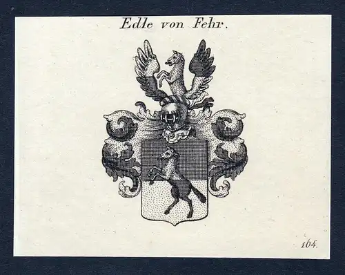 Edle von Fehr - Fehr Wappen Adel coat of arms Kupferstich  heraldry Heraldik